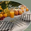 Trendables Checkered Paper Plates with Gold Rim | 200 Pcs