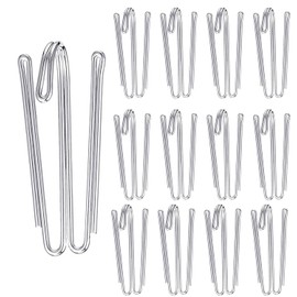 50 pcs Curtain Hooks Stainless Steel Curtain Hook for Drapes Drapery W Shape Hooks，Curtain Pleat Hooks for Drapes