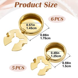 STSTR 11PCS Gold Button Covers for Women, Blank Cuff Links for Men, 2 Sizes Brass Shirt Button Covers for Shirts, Dress, Formal Business Daily Outfits