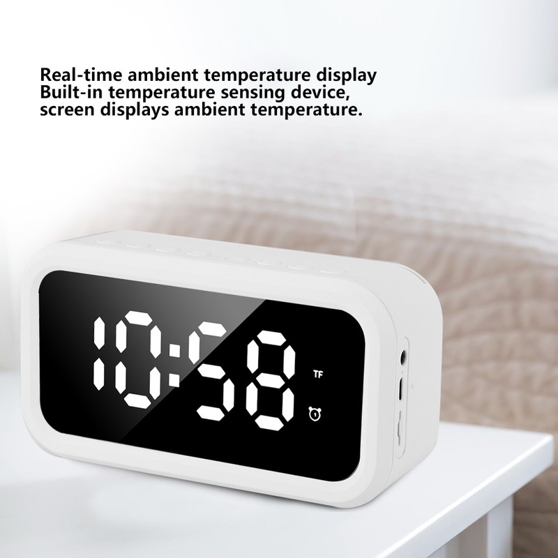 Multi Function Rechargeable Bluetooth Speaker Stereo Player LED Digital Alarm