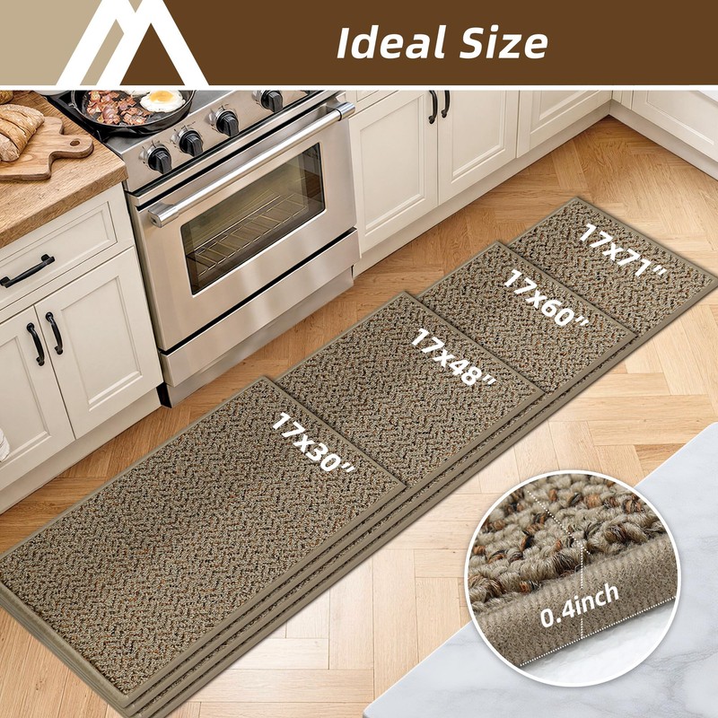COSY HOMEER Kitchen Rugs Non-Slip Washable Kitchen Floor Mats 17"x30"
