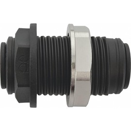 John Guest Speedfit PP1212E Black 3/8" OD Polypropylene Push-to-Connect Bulkhead Union (10-Pack)