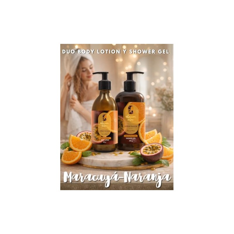Oleum Vitae Kit Dúo Shower Gel Body Lotion Citrus Passion
