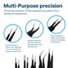 MMOBIEL 3X Industrial Precision ESD Tweezers Anti-Static Stainless Steel for