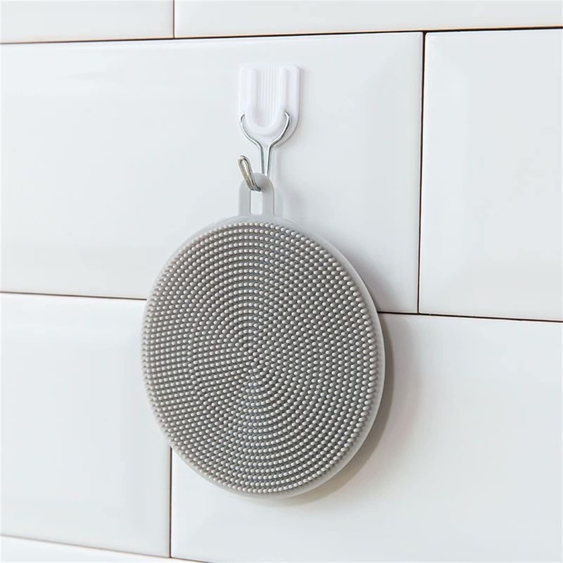 4PCS Silicone Dish Scrubber, Multipurpose Round Silicone Sponges Reusable Dish