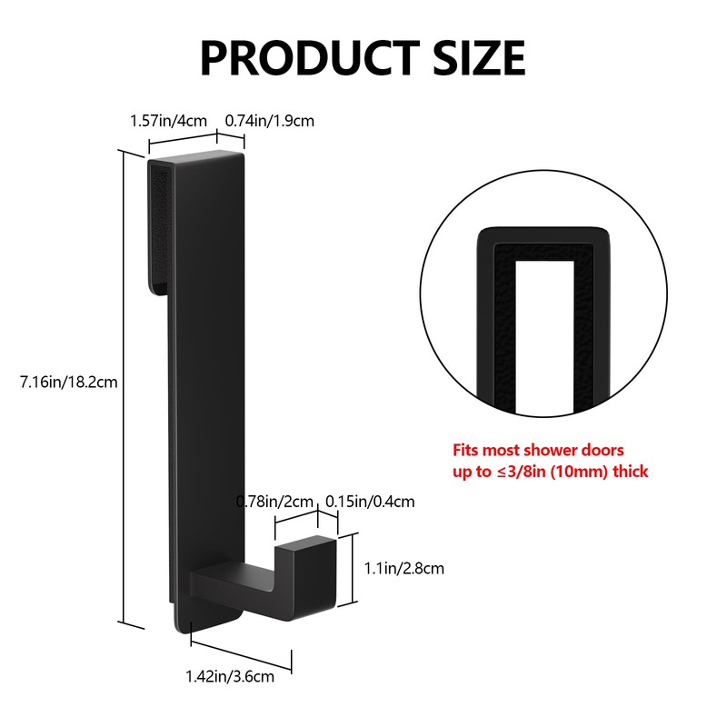 PMMASTO Shower Door Hooks, (7.5 Inch) Extended Over Door Hooks