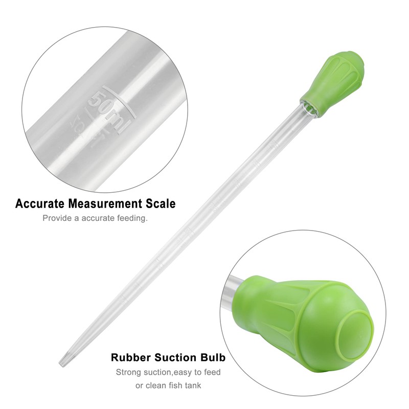 Filhome 18.7in Long Turkey Baster for Aquarium, 50ml Long Pipette