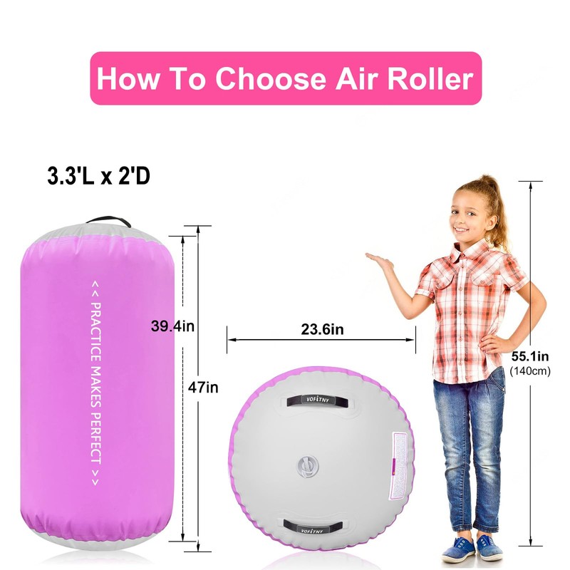VOFiTNY Inflatable Gymnastics Roller Tumbling Barrel 3.3ft L x 2ft