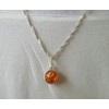 Silver-Plated Amber Tendre Pendant
