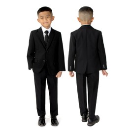 Spring Notion Big Boys' Modern Fit Black Suit Set 3T