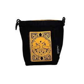 Reversible Large Microfiber Dice Bag – Self Standing and Holds over 250 Polyhedral Dice with Drawstring Tie – Multiple Designs Available (Spell Book)