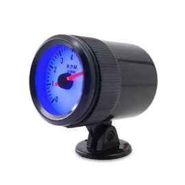 Domary Tachometer Tach Gauge with Black Holder Cup for Auto Car 2'' 52mm 0-8000RPM Blue LED Light