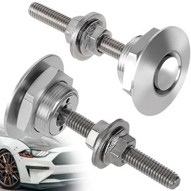 Hood Pin, Hood Pin, Bonpin, Set of 2, Quick Fastener, Button Release Lock, Easy to Disassemble, General Purpose Bonpin, Push Type, Body Panel Fastener, Car Modification Parts, Replacement, For