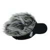 Light B-9 Men's B9 Fake Hair Visor, Gray x Black