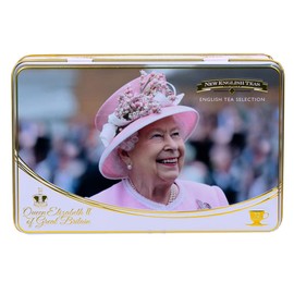New English Teas Queen Elizabeth II Tea Tin with 72 Assorted Teabag Selection