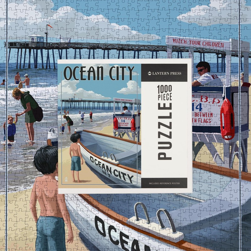 Lantern Press 1000 Piece Jigsaw Puzzle, Ocean City, New Jersey,