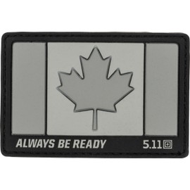 5.11 Tactical Patch - Canada Flag Patch, Hook-Back Adhesion, Laser-Cut to Size, Charcoal, Style 81209