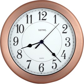 JUSTIME 8.5 inch Water Resistant Wall Clock for Wall Decorative Small Wall Clocks Small Space Decor Bathroom Clock Kitchen Clocks Office Boat RV Battery Operated Silent Wall Clock Non Ticking