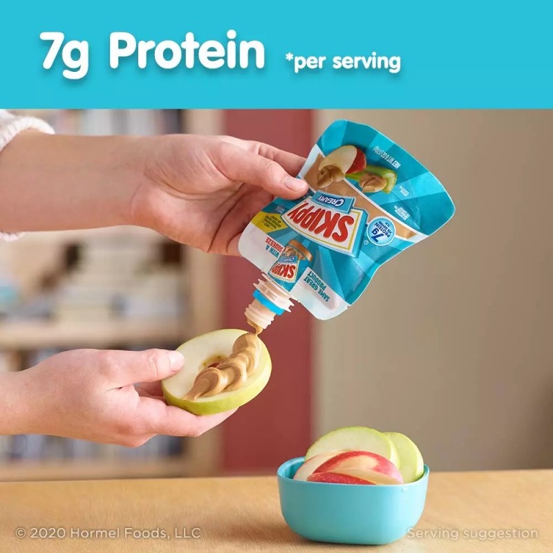 SKIPPY Squeeze Natural Creamy Peanut Butter, 6 Ounce (Pack of