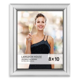 Langdon House 8x10 Picture Frames (Silver, 3 Pack), Contemporary Glam Photo Frames 8 x 10, Wall Mount or Table Top, Celebration Collection