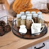 12 Inch Wood Lazy Susan, Rustic Brown Turntable Organizer with