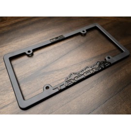 CCG (2) TRD Tacoma Blackout license plate frames Toyota Taco Black on Black mountain