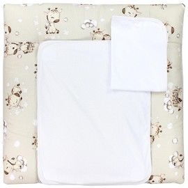 TupTam Changing Mat with 2 Terry Cloth Covers Model MAR02579 Giraffe Beige Size: 70 x 70 cm