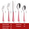 Onlycooker 20-Piece Pink Silverware Set 18/0 Stainless Steel Flatware Pink