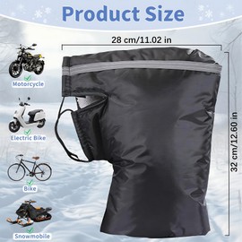 Liekadijiae 1 Pair Motorcycle Handlebar Gloves, Thermal Warm Handlebar Sleeves, Universal, Warm Muffs Glove for Motorcycle Scooter, Winter Waterproof Protection Handlebar Thermal Gloves