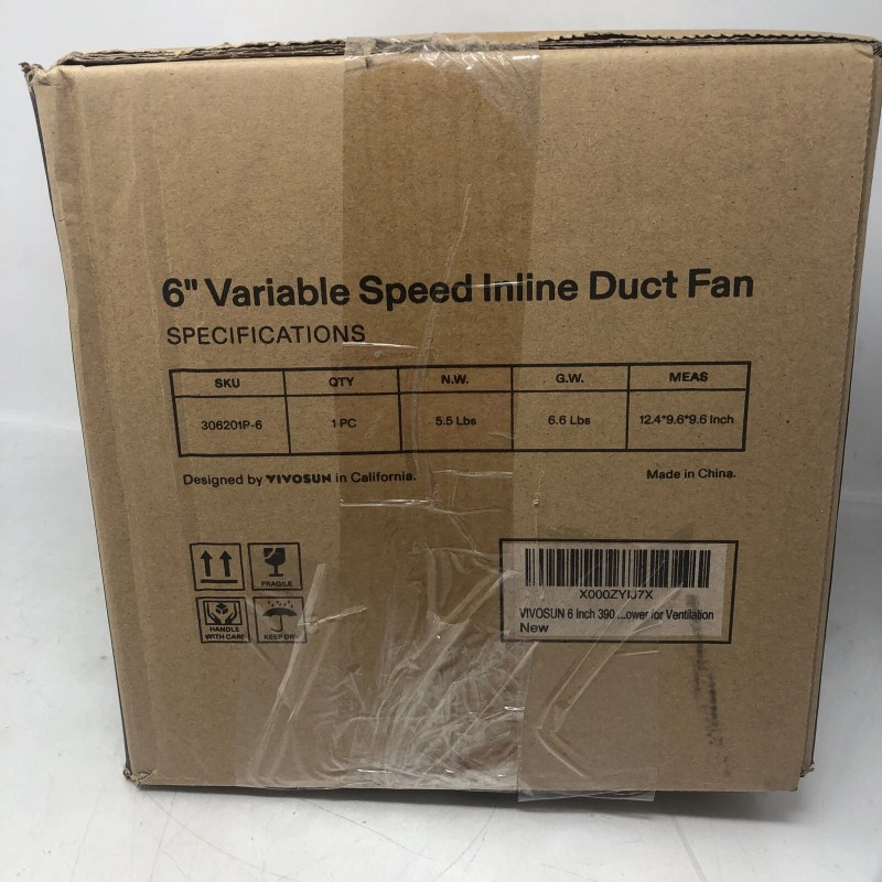 VIVOSUN R6 6 Inch 390 CFM Inline Duct Fan with