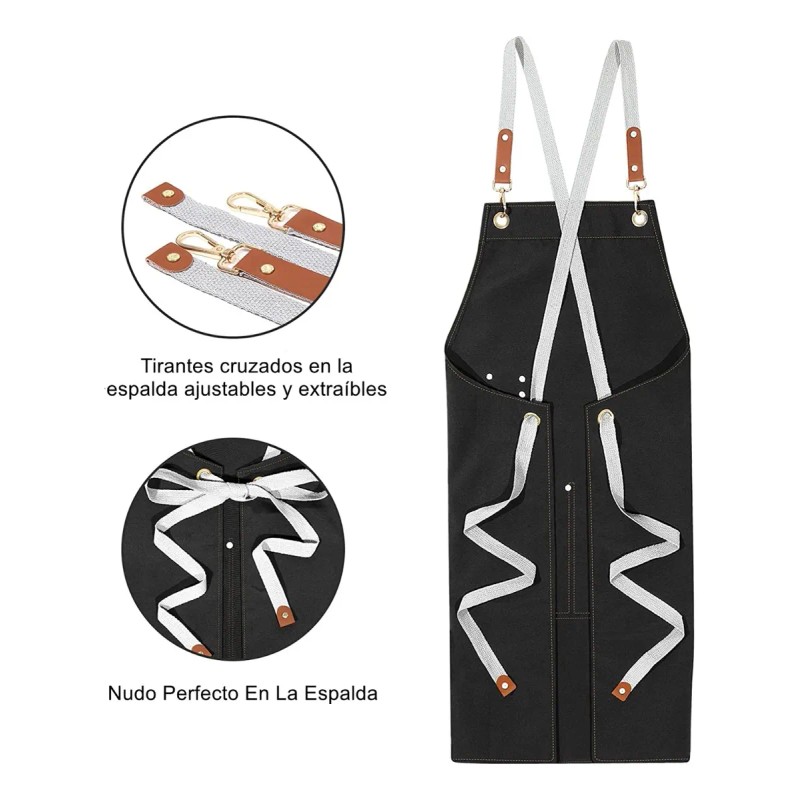 Delantal De Cocina Ajustable Y Multifuncional, 2 Piezas