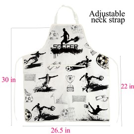 BNQL Soccer Apron Soccer Gifts for Soccer Lovers Soccer Players Gifts Soccer Team Coach Apron Soccer Garden Baking BBQ Apron