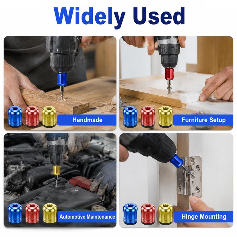 3Pcs Screwdriver Head Magnetic Ring Threaded, High Hardness Alloy Screw