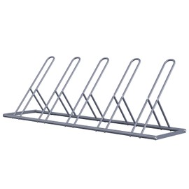 melos 5 Bike Rack, Parking Bike Stand, Outdoor For Mountain Floor Bike Rack, Heavy Duty For Bicycle Garage, Space-Saving Bicycle Holder For Home, Yard, Office, Silver