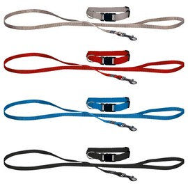 Schecker Set of 4 Puppy Collars + 4 Puppy Leads in Set 4 Colours Ideal for Breeders or Economy Pack Puppy Collar with Lead as a Set
