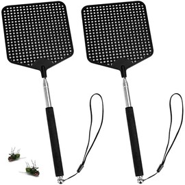 Fly Swatter Extendable | Pack of 2 Fly Swatter, Telescopic Fly Swatter Stable, Fly Swatter for Repelling Flies, Wasps, Mosquitoes and Other Insects