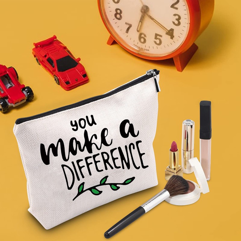 TSOTMO Thank Gift You Make A Difference Makeup Bag Social Worker Mentor Employee