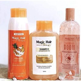 Magic Hair Therapy Shampoo Crecimiento, Shampoo Banana & Piña y Shampoo BOOM