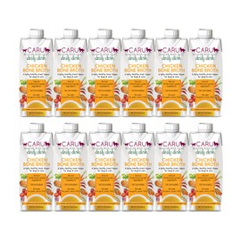 Caru - Daily Dish Chicken Bone Broth Meal Topper for Dogs & Cats - Savory Pour-Over Broth - 1.1 lbs Each - 12 Pack