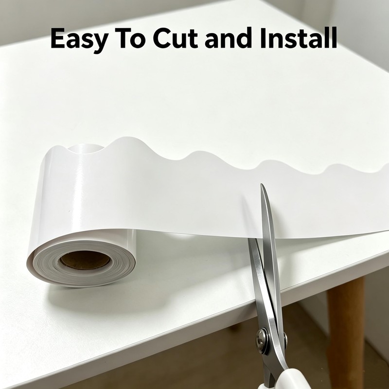 White Bulletin Board Borders Trim 32.8ft x 2.95",Durable Classroom,Office,Home,Party Decor,