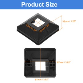 sourcing map Post Skirt, 12pcs 32x32mm/1.26"x1.26" Plastic Split Style Post Base Cover Trim Skirt for Fence Stair Handrail Railing Porch, 97x97mm/3.82"x3.82"(Overall)