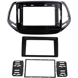 DKMUS Radio Stereo Bezel for Jeep Compass 2017-2018 Dash Installation Mount Trim Kit Fits 10.1" and Double Din Size Screen