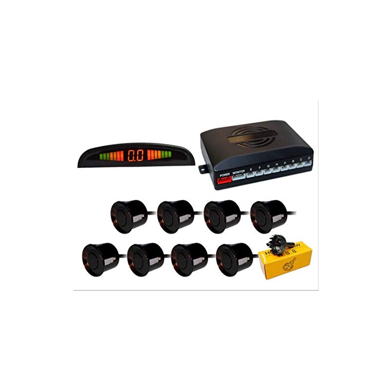 Black 8 Sensors Car Front Rear Reverse Parking Rader Kit