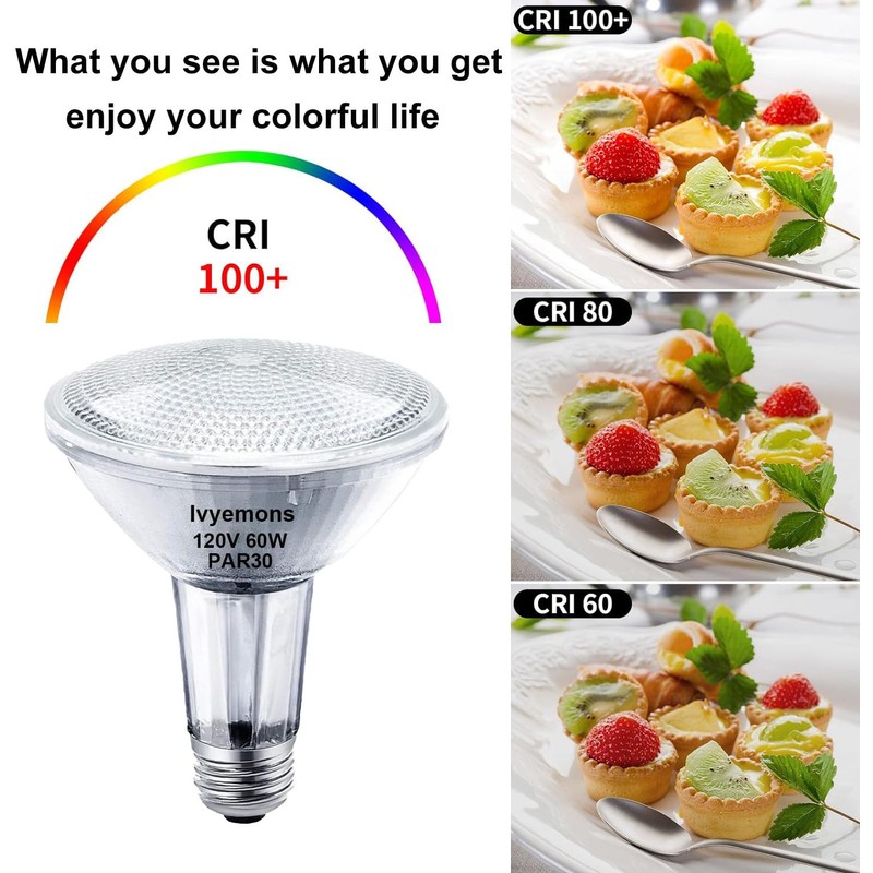 Ivyemons PAR30 Long Neck Halogen, 60W - 6 Pack PAR30