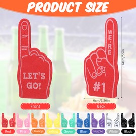 ZCYSRLQIN 12 Pcs Mini Foam Fingers Sports Fan Foam Finger Foam Hand Foam Finger #1 for Sporting Events Games Birthday Party Supplies Sport Events Baseball Basketball Soccer Team Gifts (Orange)