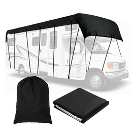 HFKJway 210D Oxford Cloth Trailer Cover - Wind, Rain and Snow Proof Rv Covers - Waterproof, Black - 12m3m
