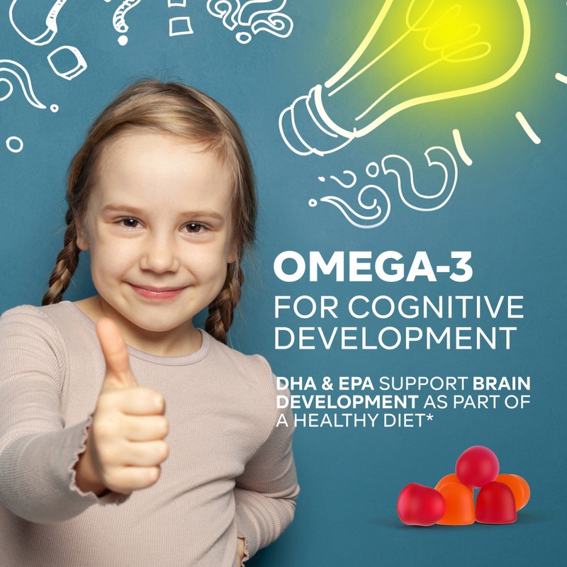 Wellsgoing Kids Multivitamin Gummies with Omega-3, Vitamins C, D, A,