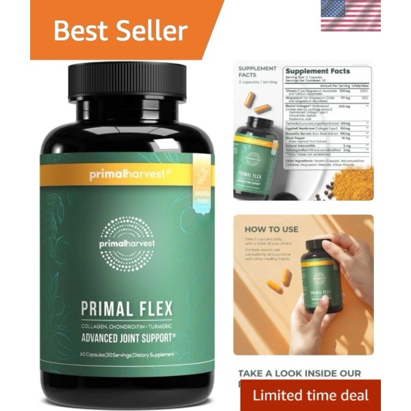 Primal Harvest Collagen Joint Support Supplement with Turmeric & Ashwagandha
