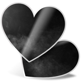 2 x Heart Stickers 15 cm - BW - Smoke Fun Decals for Laptops,Tablets,Luggage,Scrap Booking,Fridges, #39542