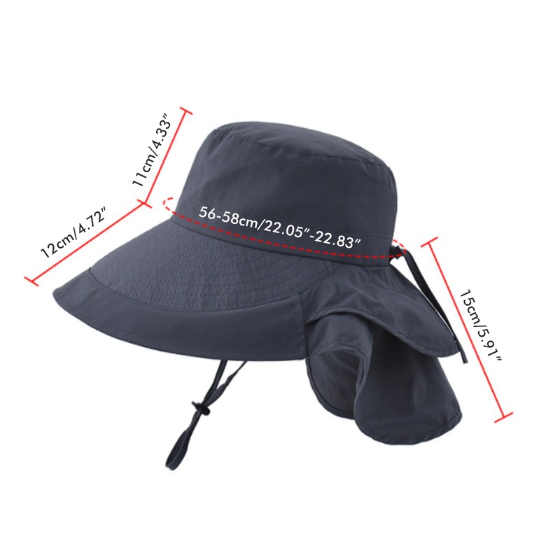 Women Sun Hat with Neck Flap Wide Brim UV Protection